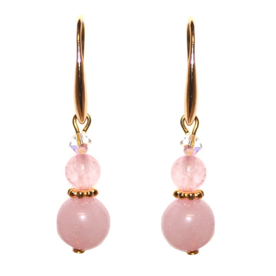 Rose Quartz & Swarovski® Crystal Earrings