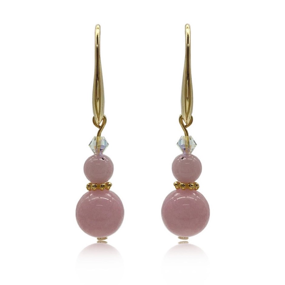 Cherry Blossom Jasper Gemstones & Swarovski® Crystal Earrings