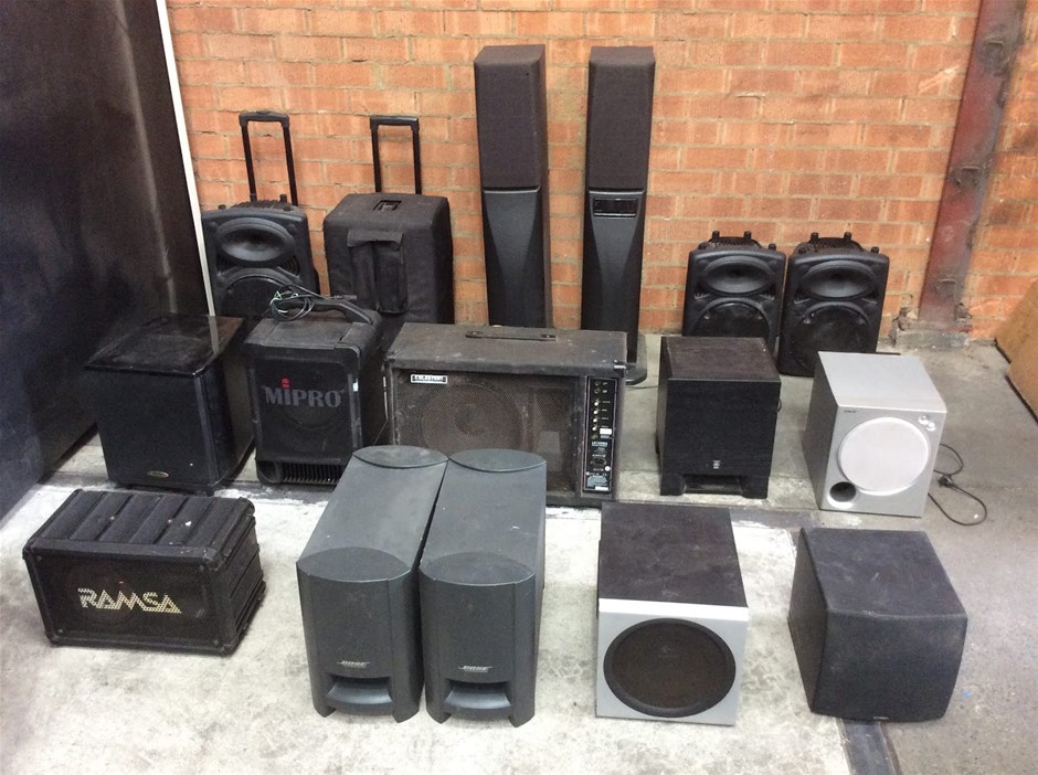 Mixed Brand Speakers And Subwoofers Lot