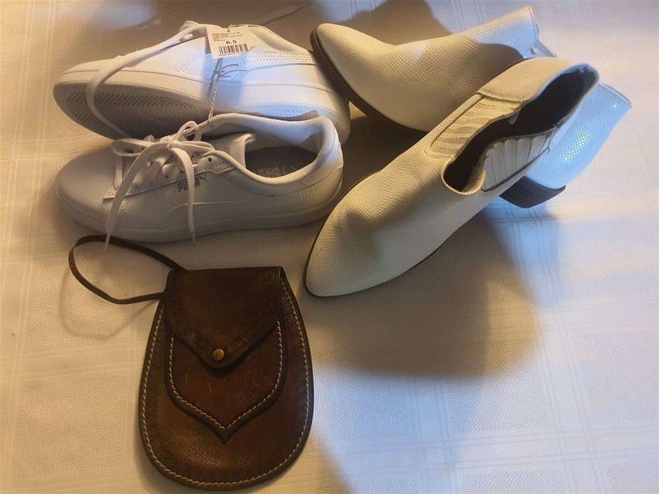 Puma Rubber Shoes and Boots 6.5 and Leather Purse . Others