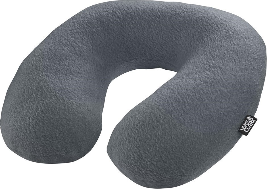 LEWIS N. CLARK Comfort Ergonomic Air Travel Neck Support Pillow, Grey