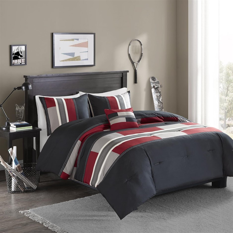 COMFORT SPACES Casual Comforter Set Sporty Design, All Season Soft Microfib