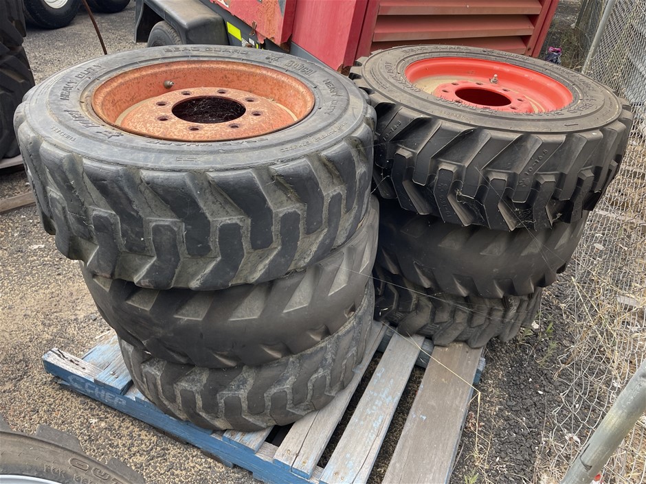 6 x Used Skidsteer Tyres - 10-16.5NHS - Bunbury