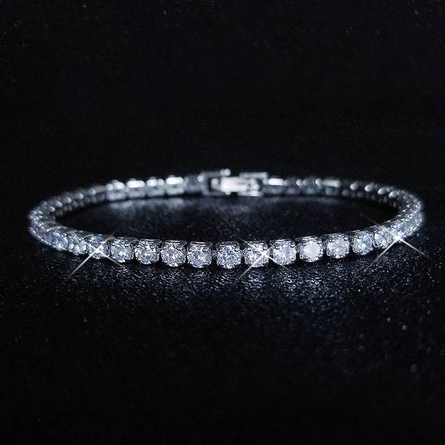 Designer Simulated Diamond Tennis Bracelet in Silver