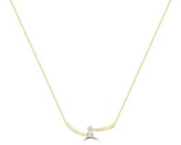 9K YELLOW GOLD 0.15CT HI I1 DIAMOND NECKLACE 40+5cm