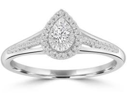 9K WHITE GOLD 0.20CT HI I1 DIAMOND RING