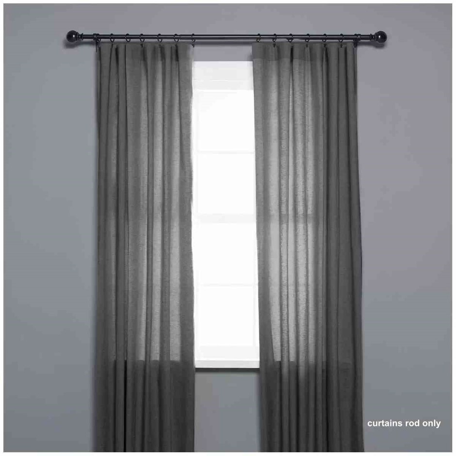 Set of 2 x UMBRA Curtain Rod, 76-213cm, Black. NB: Damaged Box