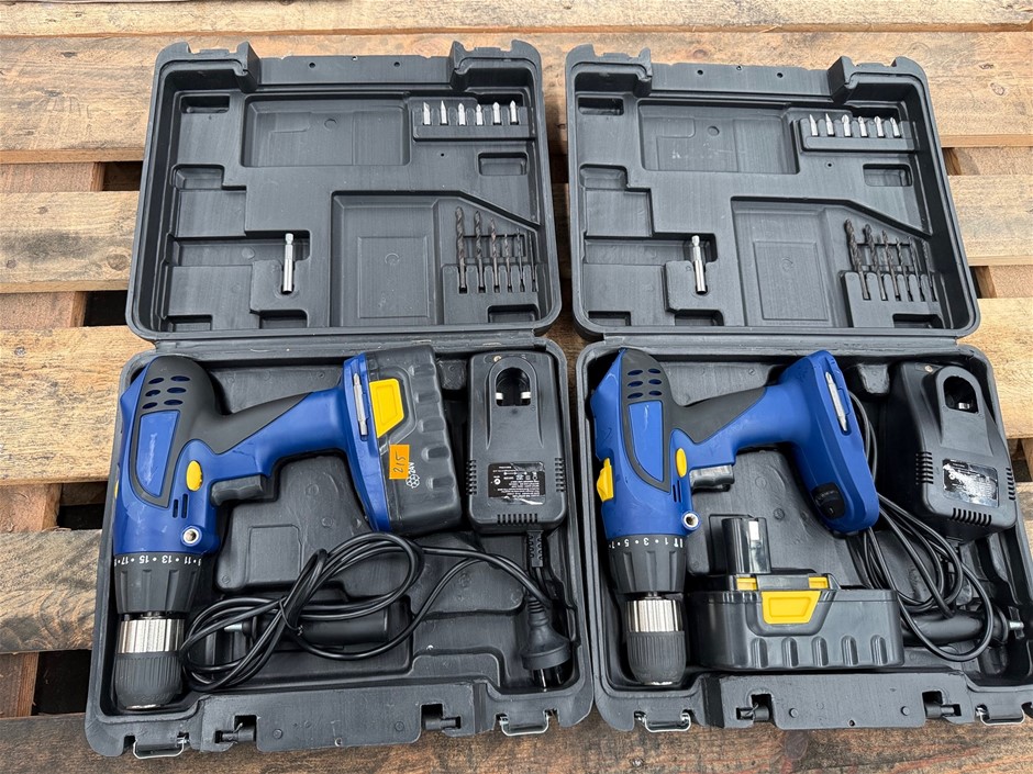 24V Cordless Drill Kit, 2-Speed Gearbox (Tested and working) x 2 units