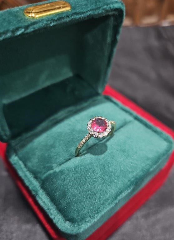 14K/Italy 1.0ct Ruby Stone Yellow Gold Filled Ring(Stamped)Quality-8US