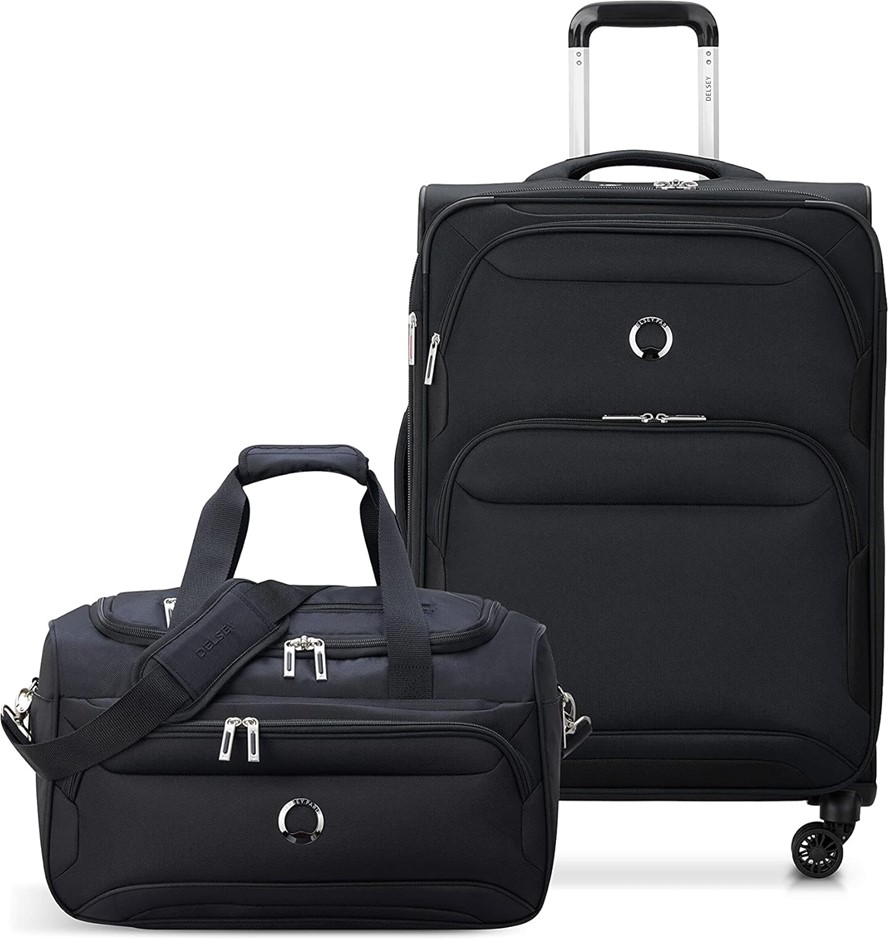 DELSEY PARIS Sky Max 2.0 Softside Luggage, 2 Piece Set, Carry-on 24", Black