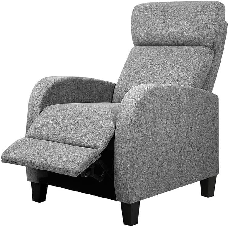 ARTISS Recliner Chair Grey Fabric Lounge Sofa Armchair - Grey. NB: Dusty Fr