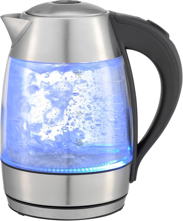 KITCHEN COUTURE 1.7L Double Wall Glass Kettle with Thermoguard Protection.