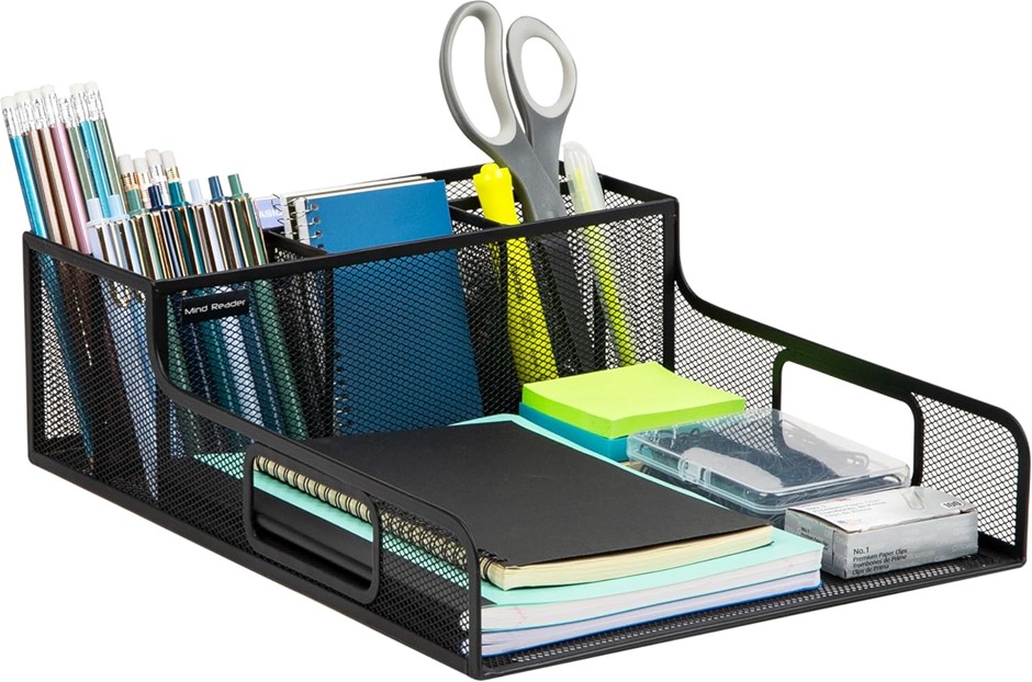 MIND READER Utensil Napkin & Plate Holder, Silverware Organizer, Serving Tr