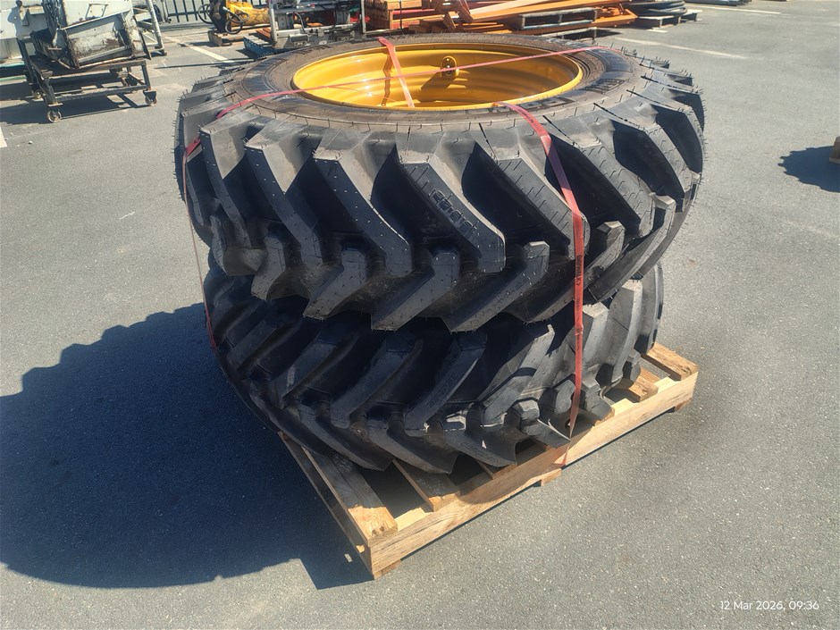 <p>Earthmoving Tyres and Rims x 2</p>