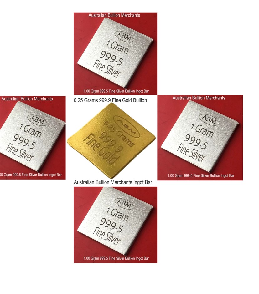 1 Gram ADM Silver x 4 & 0.24 Gram ABM Gold