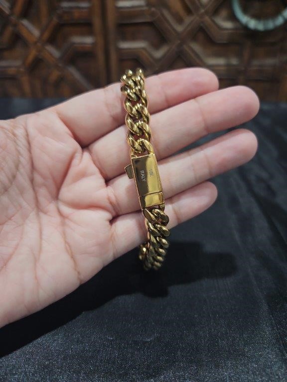 18k Italy Stamped  Yellow Gold Filled Bracelet-Quality Guarantee-20cm