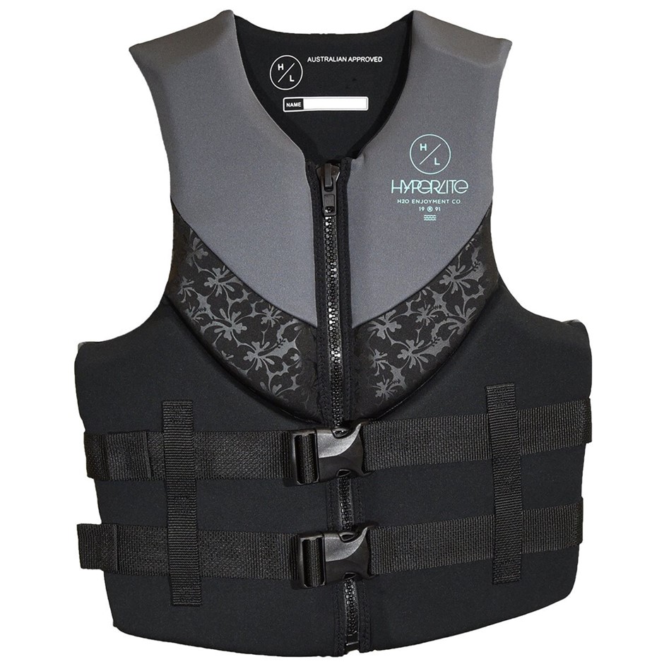 HYPERLITE Women's Life Vest, Size L(102-112cm), Grey/Black.  Buyers Note -