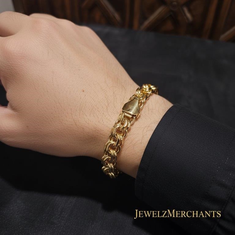 18K/ITALY Yellow Gold Filled Bracelet -Quality Guarantee-21cm