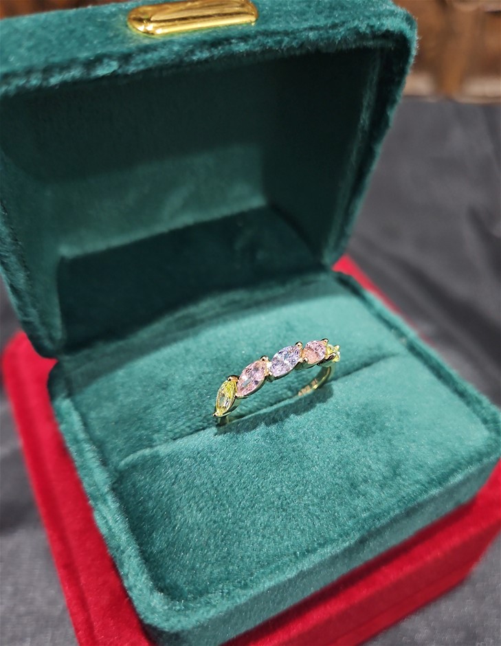 14K/Italy 1.25ctw Oval Cut Yellow Gold Ring(stamped)Warranty Quality-6US