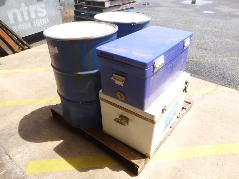 Esky coolers with 44 gallon drums