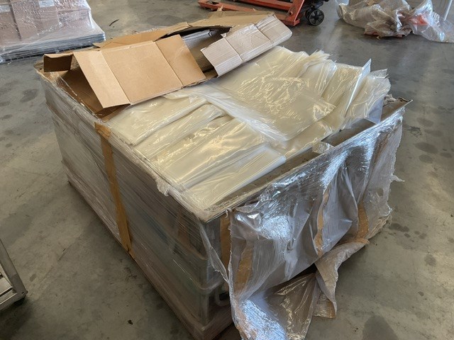 <p>Pallet of Plastic Sleeves </p>