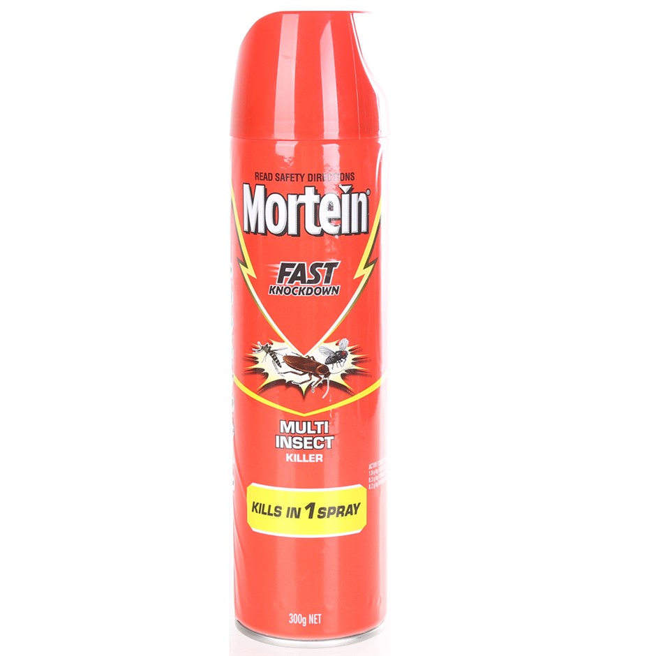 6 x MORTEIN Multi Insect Killer, Fast Knockdown, 300g. NB: 3 x nozzle caps