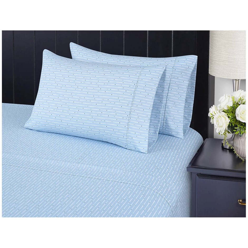 SOUTHPOINT Sheet Set Queen, 6 Piece, Geo Curtains. NB: Not in original pack