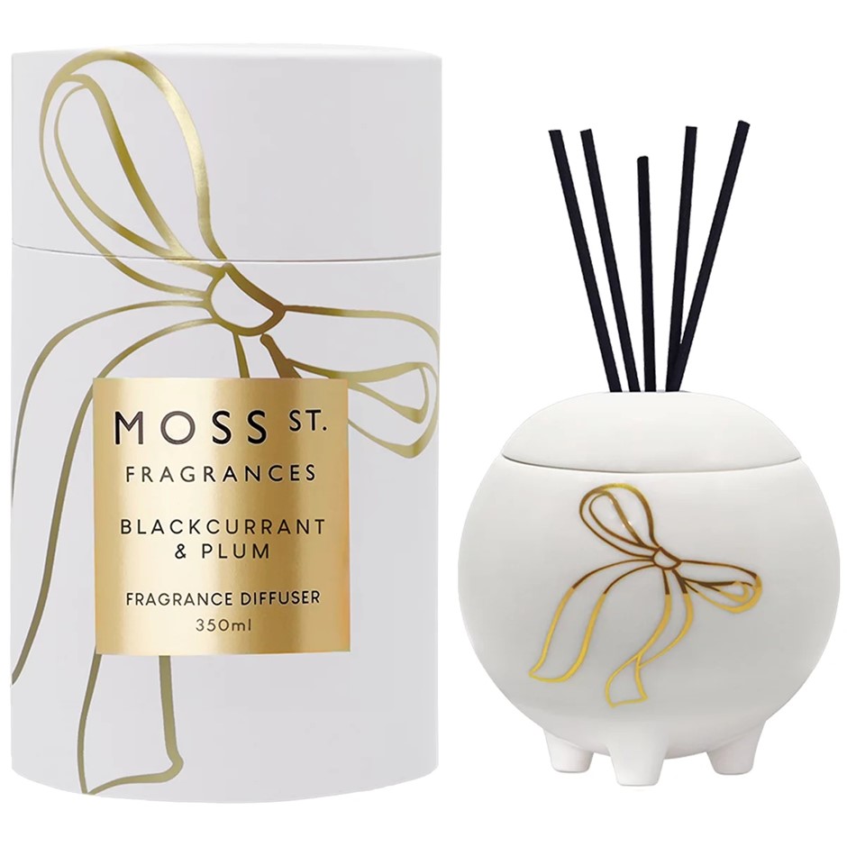 2 x MOSS ST Ceramic Diffuser 350ml, Blackcurrant And Plum. NB: Approx. 20%