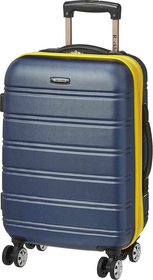 ROCKLAND Melbourne 20" Expandable Carry On Luggage, Navy, 51cm.