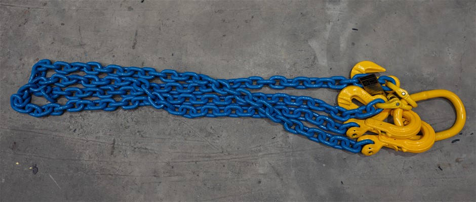 Lifting Chain Sling, 2-Leg, WLL 9200kg, 13mm Chain x 2M c/w Clevis Self Loc