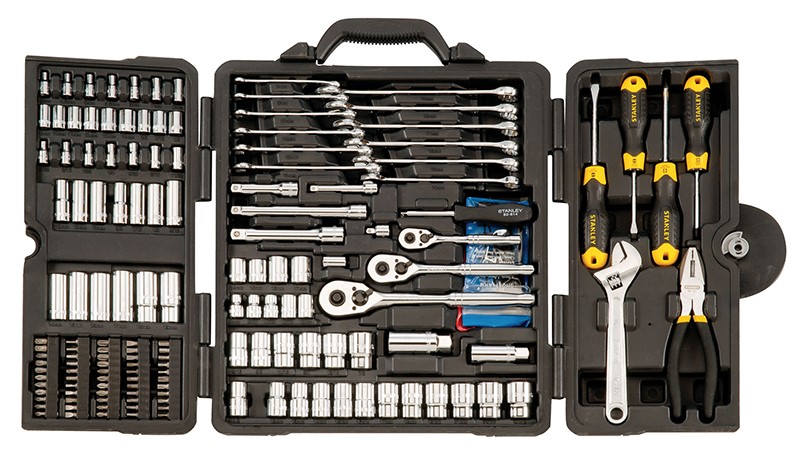 STANLEY 176pcs Tool Kit with Carry Case includes Large Range Sockets in 1/4