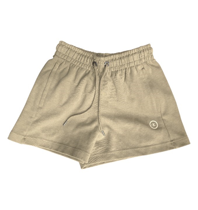 2 x CHAMPION Women's Legacy Tech C-Logo Short, Size S, Sand Pepper Khaki (B