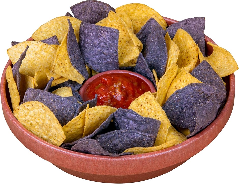 NOSTALGIA Taco Tuesday 10-Inch Tortilla Chip & Salsa Bowl, Perfect for Pota