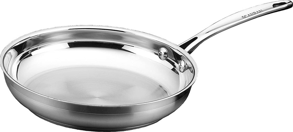 SCANPAN Impact Fry Pan, 20cm Diameter, Silver, Stainless Steel. NB: Has Bee