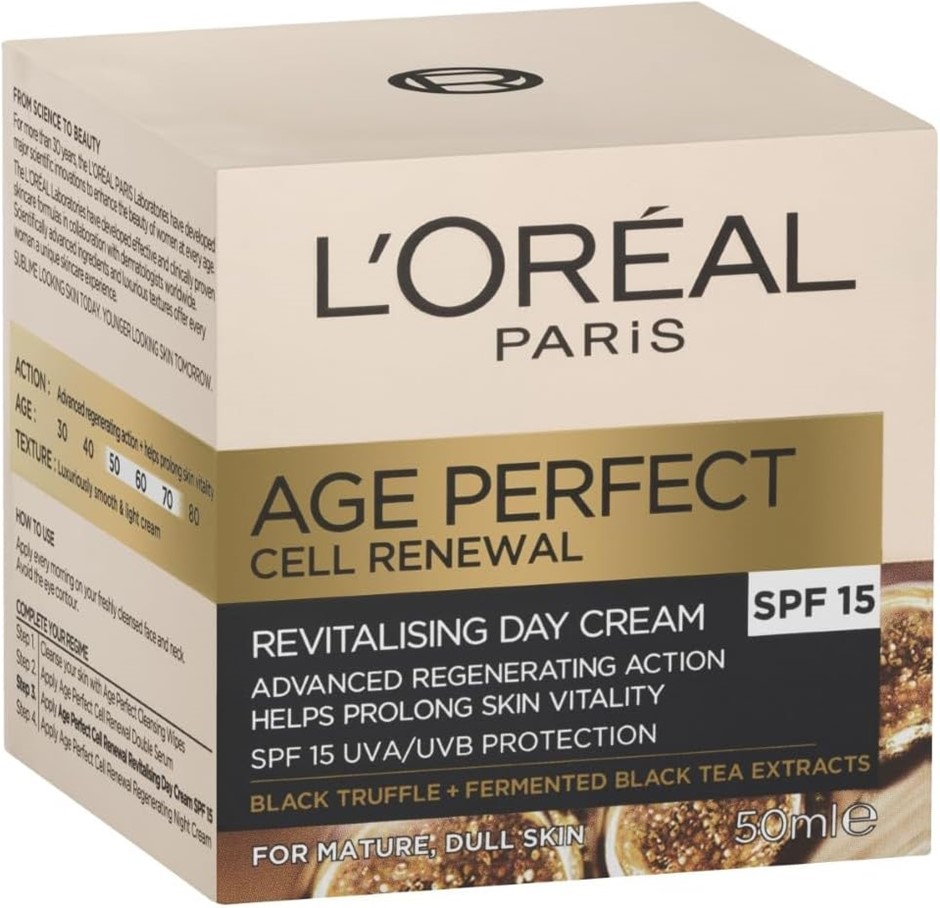 L'OREAL Paris Day Cream, Revitalising & Improves Glow, Age Perfect Cell Ren