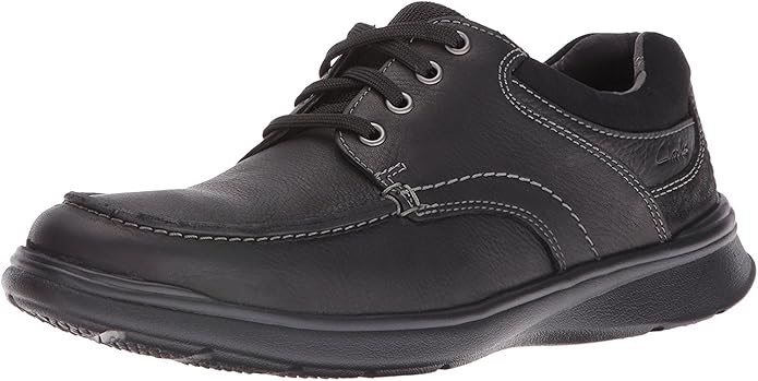 CLARKS Men's Cotrell Edge Oxford, Black Oily Leather, Size US7.5 (20211) B