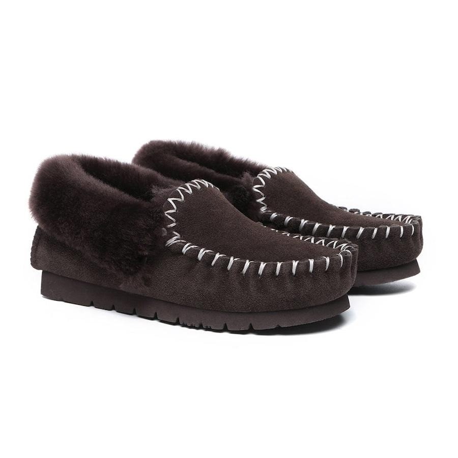 YELLOW EARTH Unisex Moccasin EVA Sheepskin Ugg Slipper, Brown, US M8/W10 B