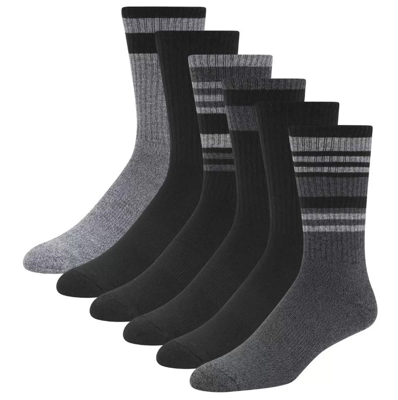8 Pairs x WEATHERPROOF Men's Everyday CoolMax Crew Socks, Shoe Size 6-12, S