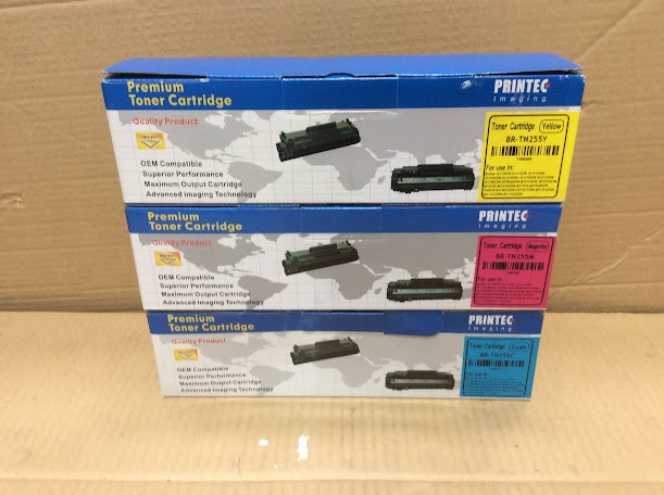 Printec Yellow & Magenta & Cyan Toner Cartridge New (Lot of 3)
