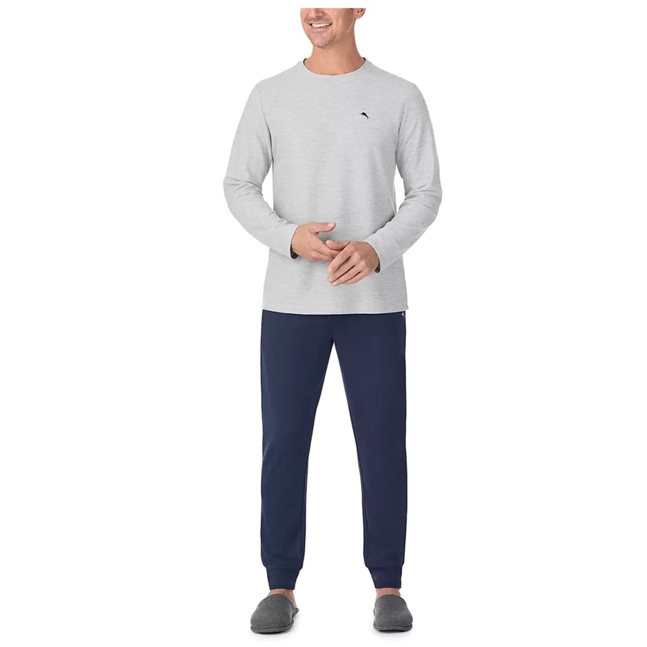 2pc TOMMY BAHAMA Men's Lounge Set, Size S, Grey/Navy. Buyers Note - Discou