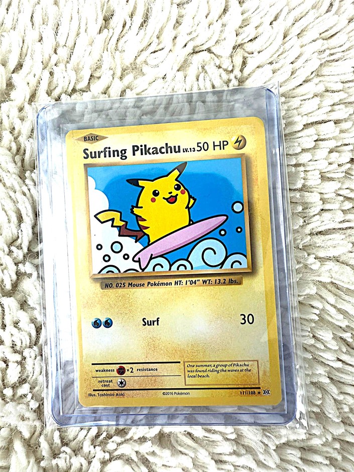 2016 Pokémon Surfing Pikachu 111/108 XY Evolutions Secret Rare