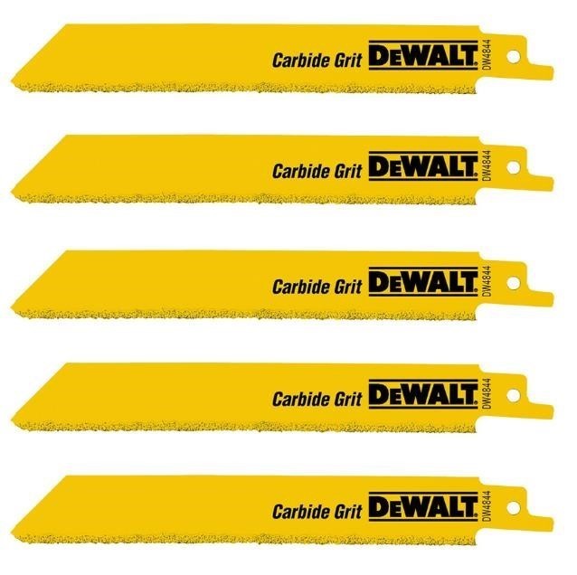 2 Packs of 5 x DeWALT 150mm Carbide Grit Reciprocating Blades.
