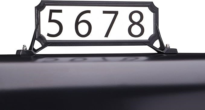 ARCHITECHURAL MAILBOXES 3460B Manhattan Address Plaque, Small, Black.