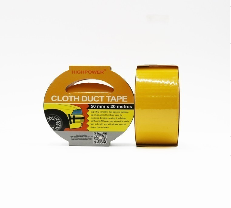 3 x HIGH POWER Cloth Duct Tapes, 48mm x 20M, Yellow.