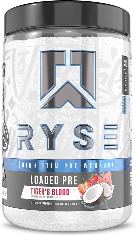 RYSE Supplements Core Series Loaded Pre-Workout Powder, Tiger's Blood, 438g