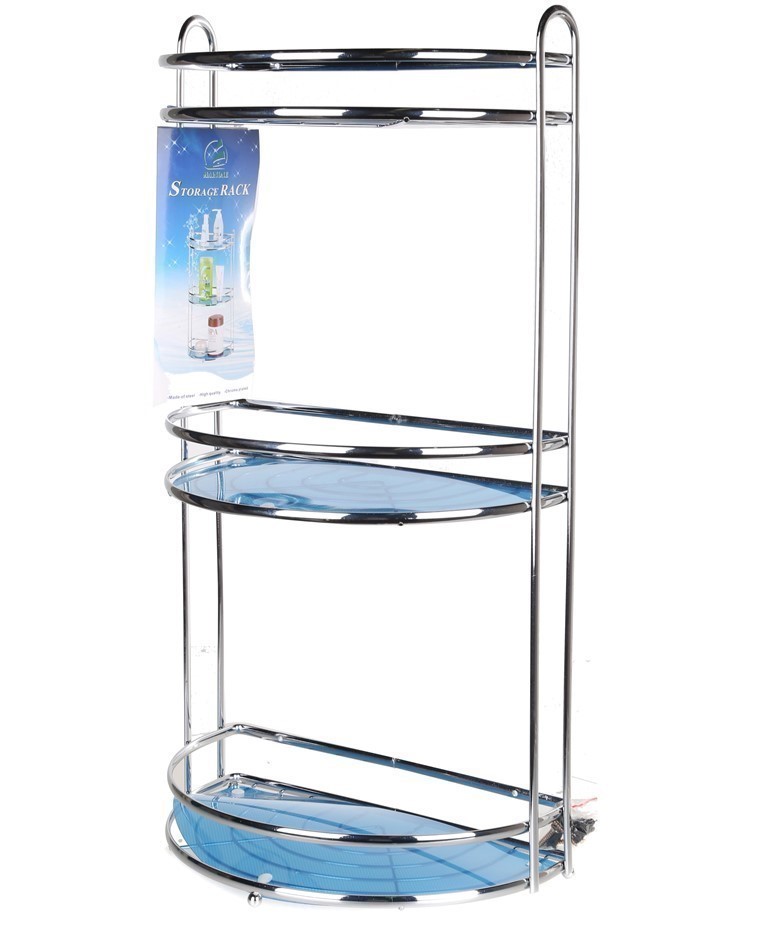 Bathroom Storage Rack, Chrome Plated, 550mm (H) x 300mm (W) x 180mm (D).