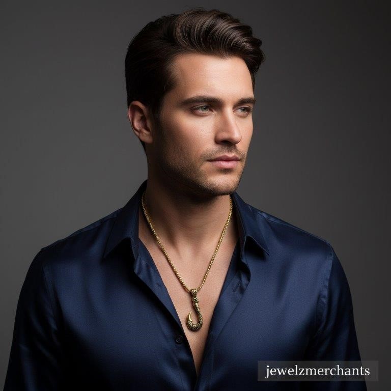 Italy 925 Silver Hip Hop Men's Necklace (Stamps)-Free Chain