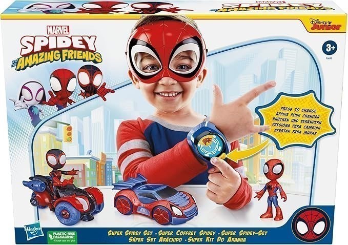 SPIDEY AND HIS AMAZING FRIENDS Spidey Themed Role Play Bundle: 2 x Figures,