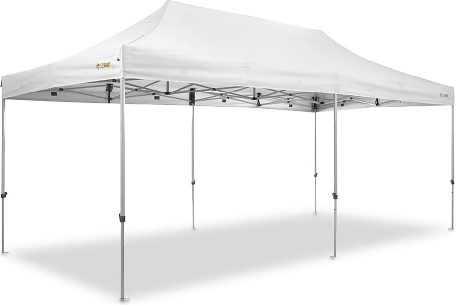 OZTRAIL Commercial Deluxe Gazebo, 6.0 m - Hydroflow Anti-ponding Bars, 600
