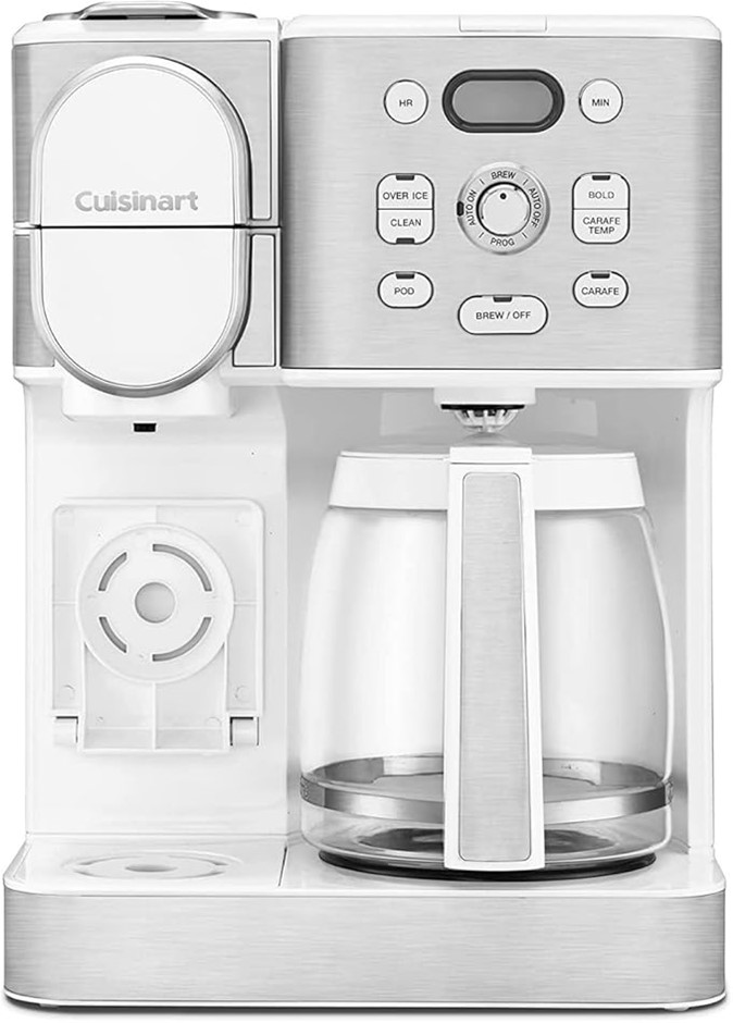 CUISINART Coffee Center Combo Brewer, White. NB: Damaged Box.